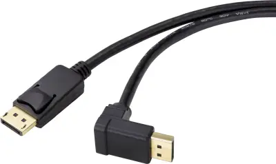 Renkforce DisplayPort priključni kabel DisplayPort  vtič\, DisplayPort  vtič 1.50 m črna SP-9163732 pozlačeni konektorji DisplayPort kabel