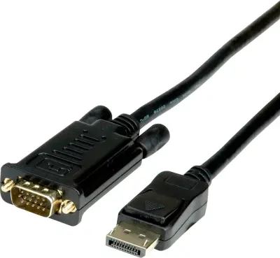 Roline DisplayPort / VGA adapterski kabel DisplayPort  vtič\, VGA 15-polni vtič 5.00 m črna 11.04.5974  DisplayPort kabel
