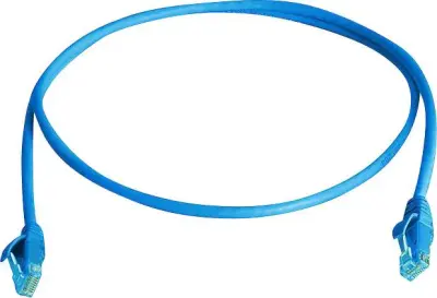 Telegärtner L00000E0068 RJ45 omrežni kabel\, Patch kabel CAT 5e U/UTP 1.00 m nebesno modra ognjevaren\, brez halogena 1 kos