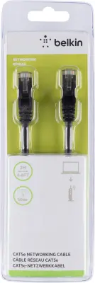 Belkin A3L793BT02MBKHS RJ45 omrežni kabel\, Patch kabel CAT 5e S/FTP 2.00 m črna z zaščitnim zapornim zatičem 1 kos