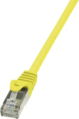 LogiLink CP1097S RJ45 omrežni kabel\, Patch kabel cat 5e F/UTP 10.00 m rumena z zaščitnim zapornim zatičem 1 kos