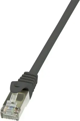 LogiLink CP1033S RJ45 omrežni kabel\, Patch kabel CAT 5e F/UTP 1.00 m črna z zaščitnim zapornim zatičem 1 kos