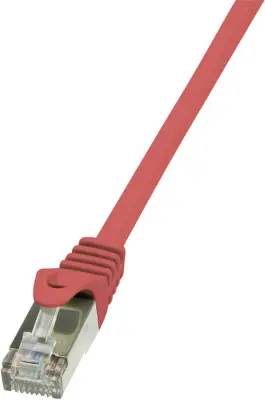 LogiLink CP1064S RJ45 omrežni kabel\, Patch kabel CAT 5e F/UTP 3.00 m rdeča z zaščitnim zapornim zatičem 1 kos