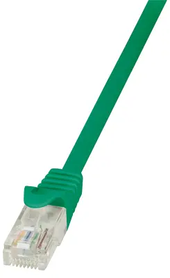 LogiLink CP1015U RJ45 omrežni kabel\, Patch kabel CAT 5e U/UTP 0.25 m zelena z zaščitnim zapornim zatičem 1 kos