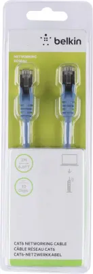 Belkin A3L981BT02MBLHS RJ45 omrežni kabel\, Patch kabel CAT 6 S/FTP 2.00 m modra z zaščitnim zapornim zatičem 1 kos