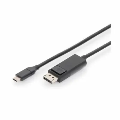 Digitus USB-C/DisplayPort adapterski kabel USB-C vtič, DisplayPort vtič 2.00 m črna AK-300333-020-S zaščiten, dvojno oklopljen USB-C-Display kabel