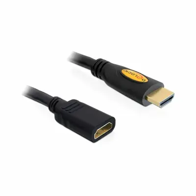 Delock HDMI podaljšek HDMI-A  vtič\, HDMI-A  vtičnica 2.00 m črna 83080 #####4K UHD\, pozlačeni konektorji HDMI kabel