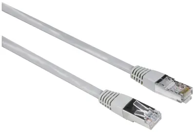Hama 00200918 RJ45 omrežni kabel\, Patch kabel CAT 5e F/UTP 10.00 m siva PVC plašč\, zviti pari 1 kos