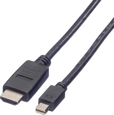 Value Mini-DisplayPort / HDMI adapterski kabel mini DisplayPort  vtič\, HDMI-A  vtič 3.00 m črna 11.99.5792 zaščiten DisplayPort kabel