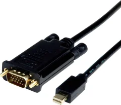 Value Mini-DisplayPort / VGA adapterski kabel mini DisplayPort  vtič\, VGA 15-polni vtič 1.50 m črna 11.99.5806  DisplayPort kabel