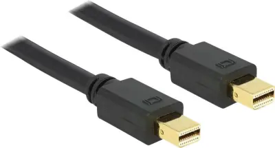 Delock Mini-DisplayPort priključni kabel mini DisplayPort  vtič\, mini DisplayPort  vtič 2.00 m črna 83475 pozlačeni konektorji DisplayPort kabel