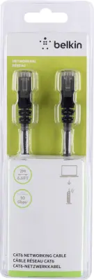 Belkin A3L981BT02MBKHS RJ45 omrežni kabel\, Patch kabel CAT 6 S/FTP 2.00 m črna z zaščitnim zapornim zatičem 1 kos