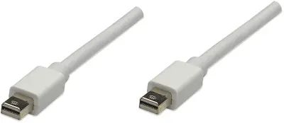 Manhattan Mini-DisplayPort priključni kabel mini DisplayPort  vtič\, mini DisplayPort  vtič 1.00 m bela 324557 pozlačeni konektorji DisplayPort kabel