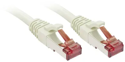 LINDY 47852 RJ45 omrežni kabel\, Patch kabel CAT 6 S/FTP 2.00 m siva z zaščitnim zapornim zatičem 50 kos