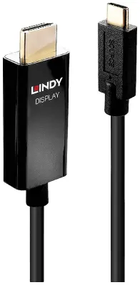 LINDY  priključni kabel USB-C® vtič\, HDMI-A  vtič 3.00 m črna 43293 #####4K UHD USB-C®-Display kabel