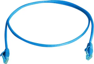 Telegärtner L00000A0292 RJ45 omrežni kabel\, Patch kabel CAT 6 U/UTP 0.50 m modra ognjevaren\, brez halogena 1 kos