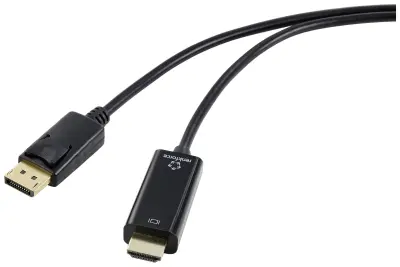 Renkforce DisplayPort / HDMI adapterski kabel DisplayPort  vtič\, HDMI-A  vtič 1.00 m črna  RF-5179186 DisplayPort kabel