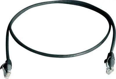 Telegärtner L00001A0238 RJ45 omrežni kabel\, Patch kabel CAT 6 U/UTP 2.00 m črna ognjevaren\, brez halogena 1 kos