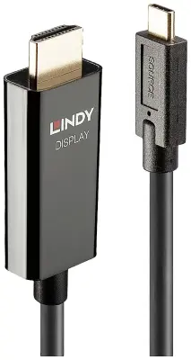 LINDY  priključni kabel USB-C® vtič\, HDMI-A  vtič 10.00 m črna 43317 #####4K UHD USB-C®-Display kabel
