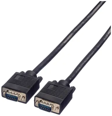 Roline VGA priključni kabel VGA 15-polni vtič 6.00 m črna 11.04.5206 dvojno oklopljen\, lahko se privije VGA kabel