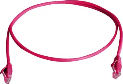 Telegärtner L00000A0291 RJ45 omrežni kabel\, Patch kabel CAT 6 U/UTP 1.00 m rdeča ognjevaren\, brez halogena 1 kos
