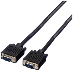 Value VGA priključni kabel VGA 15-polni vtič 2.00 m črna 11.99.5252 dvojno oklopljen\, lahko se privije VGA kabel