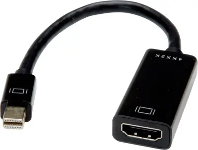 Value Mini-DisplayPort / VGA adapterski kabel mini DisplayPort  vtič\, VGA 15-polna vtičnica 0.15 m črna 12.99.3143  DisplayPort kabel