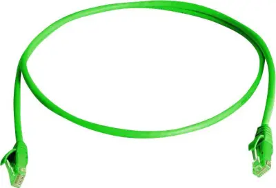 Telegärtner L00000A0288 RJ45 omrežni kabel\, Patch kabel CAT 6 U/UTP 0.50 m zelena ognjevaren\, brez halogena 1 kos