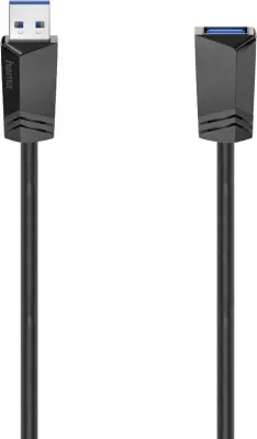 Hama USB kabel USB 3.2 gen. 1 (USB 3.0) USB-A vtič\, USB-A vtičnica 1.50 m črna  00200628