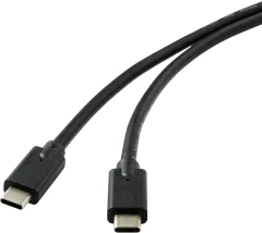 Povezovalni kabel Renkforce USB 3.2 (Gen 2x2) [1x vtič USB-C ™ - 1x vtič USB-C ™] 2\,00 m Črno pozlačeni vtični kontakti Renkforce USB kabel USB 3.2 gen. 2x2 USB-C® vtič 2.00 m črna zašč