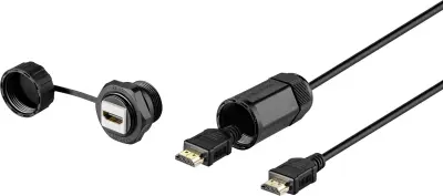 Renkforce RF-3770958 HDMI priključni kabel [1x moški konektor HDMI - 1x ženski konektor HDMI] črna vodotesen 1.00 m