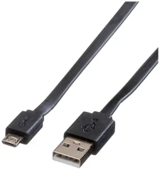 Roline USB kabel USB 2.0 USB-A vtič\, USB-mikro-B vtič 1.00 m črna neoklopljen\, TPE plašč 11.02.8760