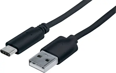 Manhattan USB kabel USB 2.0 USB-C® vtič\, USB-A vtič 1.00 m črna UL-certificirano 353298