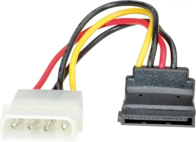 Roline trdi disk priključni kabel [1x 4-polni moški konektor Molex - 1x električni moški konektor SATA] 0.10 m