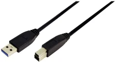 LogiLink USB kabel USB 3.2 gen. 1 (USB 3.0) USB-A vtič\, USB-B vtič 3.00 m črna