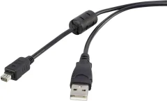 Renkforce USB kabel USB 2.0 USB-A vtič 1.50 m črna s feritnim jedrom\, pozlačeni konektorji RF-4536474