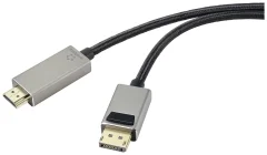 Renkforce DisplayPort / HDMI kabel DisplayPort  vtič\, HDMI-A  vtič 3.00 m črna UHD 8K @ 60 Hz\, UHD 4K @ 120 Hz RF-4995158 DisplayPort kabel