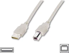 Digitus USB kabel USB 2.0 USB-A vtič\, USB-B vtič 1.00 m bež  AK-300105-010-E
