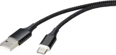 Renkforce USB kabel USB 2.0 USB-A vtič\, USB-C® vtič 1.00 m črna magnetni vtič RF-4746076