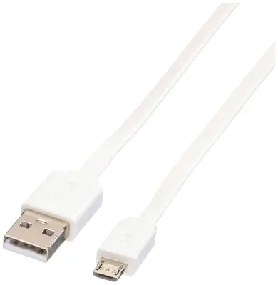 Roline USB kabel USB 2.0 USB-A vtič\, USB-mikro-B vtič 1.00 m bela neoklopljen\, TPE plašč 11.02.8761