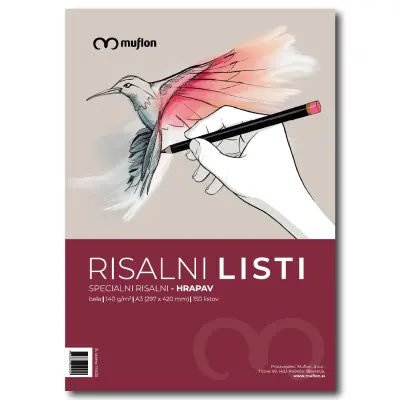 Risalni listi A3 šolski 140g, 150 listov
