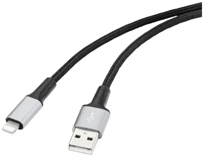 Renkforce USB, Apple Lightning kabel [1x moški konektor USB 2.0 tipa A - 1x moški konektor Apple dock lightning] 2 m kabelski plašč iz recikliranega m