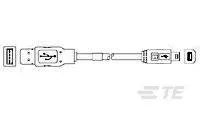 TE Connectivity USB kabel  USB-A vtič\, USB-B vtičnica 1.80 m   1487596-3