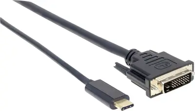 Manhattan USB-C® / DVI adapterski kabel USB-C® vtič\, DVI-D 24+1-polni vtič 2.00 m črna 152457  USB-C®-Display kabel