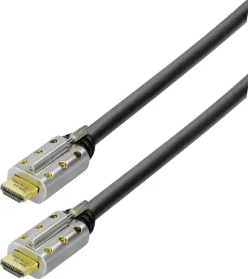 Maxtrack HDMI kabel HDMI-A vtič, HDMI-A vtič 10 m črna C 505-10 L 4K UHD, zaščiten, avdio povratni kanal, lahko se privije, pozlačeni konektorji HDMI