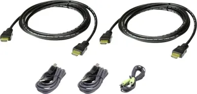 ATEN KVM kabel [1x moški konektor HDMI, moški konektor USB 2.0 tipa A, 3,5mm banana moški konektor - 1x moški konektor HDMI, 3,5mm banana moški konekt