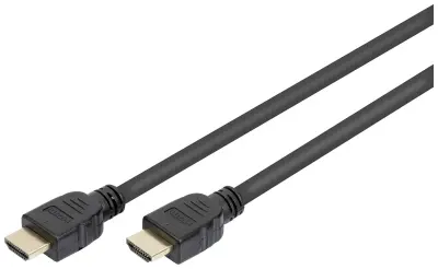 Digitus HDMI priključni kabel HDMI-A  vtič 2.00 m črna DB-330124-020-S Ultra HD (8K)\, pozlačeni konektorji HDMI kabel