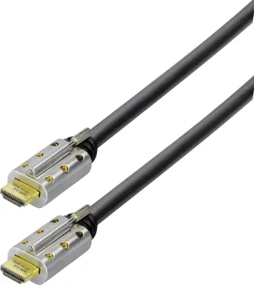 Maxtrack HDMI kabel HDMI-A vtič, HDMI-A vtič 20 m črna C 505-20 L 4K UHD, zaščiten, avdio povratni kanal, lahko se privije, pozlačeni konektorji HDMI