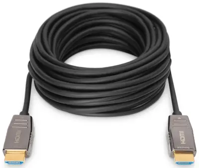 Digitus HDMI priključni kabel HDMI-A  vtič\, HDMI-A  vtič 20.00 m črna AK-330126-200-S #####8K UHD\, dvojno oklopljen HDMI kabel