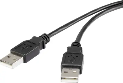 Renkforce USB 2.0 [1x moški konektor USB 2.0 tipa A - 1x moški konektor USB 2.0 tipa A] 1 m črna pozlačeni konektorji Renkforce USB kabel USB 2.0 USB-